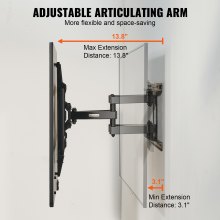 VEVOR Full Motion TV Mount Fits for Most 37-75 inch TVs, Swivel Tilt Horizontal Adjustment TV Wall Mount Bracket with 4 Articulating Arms, Max VESA 600x400mm, Holds up to 132 lbs
