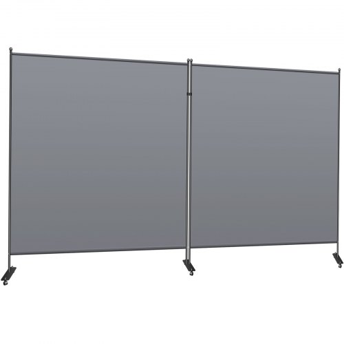 VEVOR Office Partition 142\" W x 14\" D x 72\" H Room Divider Wall 2-Panel Office Divider Folding Portable Office Walls Dividers with Non-See-Through Fabric Room Partition Gray for Room Office Restaur