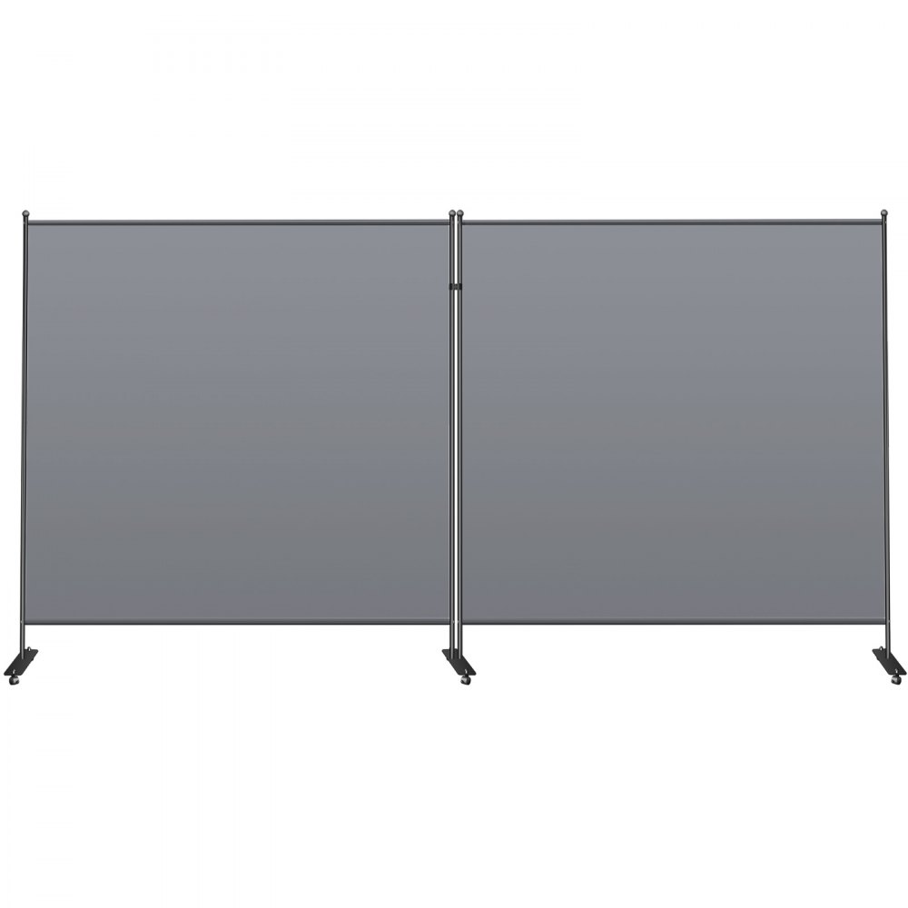 VEVOR Office Partition 142\" W x 14\" D x 72\" H Room Divider Wall 2-Panel Office Divider Folding Portable Office Walls Dividers with Non-See-Through Fabric Room Partition Gray for Room Office Restaur