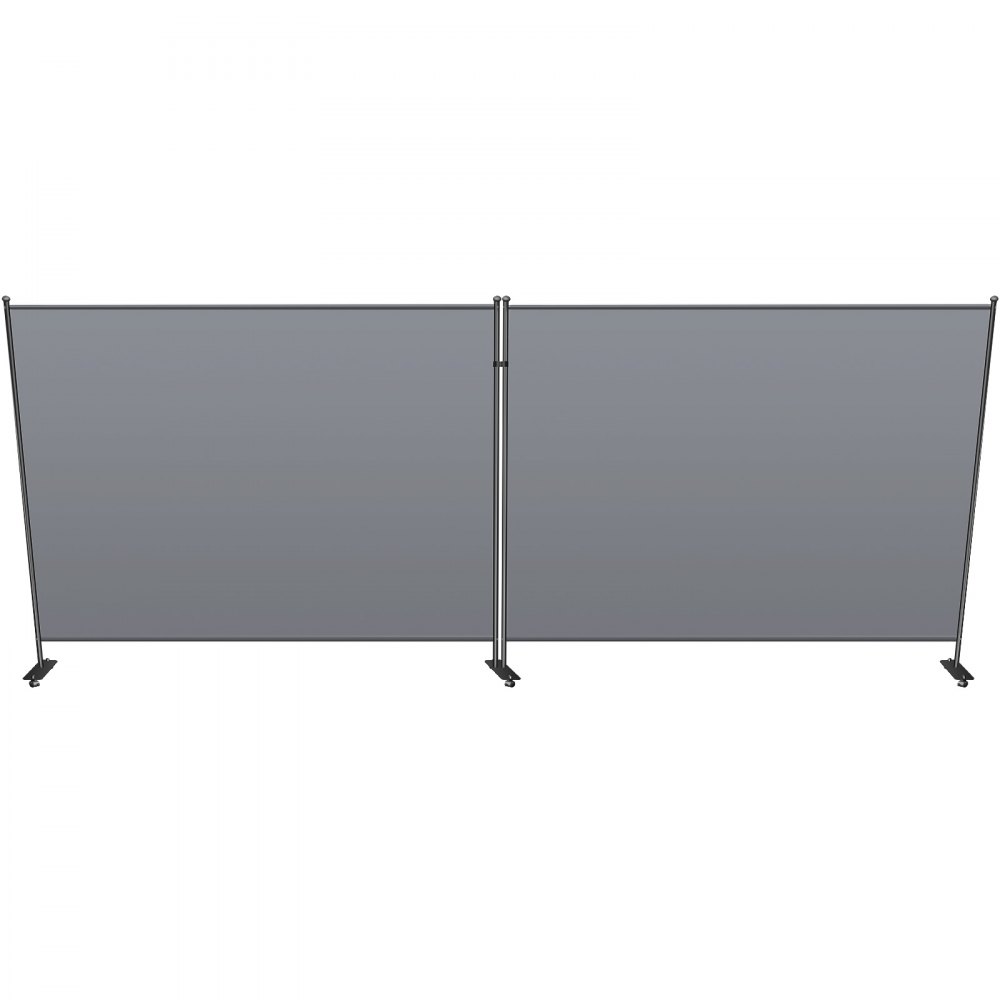 VEVOR Office Partition 142\" W x 14\" D x 72\" H Room Divider Wall 2-Panel Office Divider Folding Portable Office Walls Dividers with Non-See-Through Fabric Room Partition Gray for Room Office Restaur