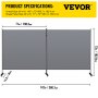 VEVOR Office Partition 142\" W x 14\" D x 72\" H Room Divider Wall 2-Panel Office Divider Folding Portable Office Walls Dividers with Non-See-Through Fabric Room Partition Gray for Room Office Restaur