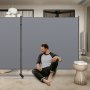 Mampara de oficina VEVOR de 360 cm de ancho x 36 cm de profundidad x 183 cm de alto. Divisoria de oficina de 2 paneles, plegable, portátil, con tela opaca, color gris, ideal para habitaciones, oficinas, restaurantes.