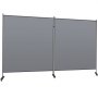 VEVOR Office Partition 142" W x 14" D x 71" H Room Divider Wall 2-Panel Office Divider Folding Portable Office Walls Dividers with Non-See-Through Fabric Room Partition Gray for Room Office Restaurant