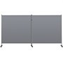 Mampara de oficina VEVOR de 360 cm de ancho x 36 cm de profundidad x 183 cm de alto. Divisoria de oficina de 2 paneles, plegable, portátil, con tela opaca, color gris, ideal para habitaciones, oficinas, restaurantes.