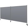 Mampara de oficina VEVOR de 360 cm de ancho x 36 cm de profundidad x 183 cm de alto. Divisoria de oficina de 2 paneles, plegable, portátil, con tela opaca, color gris, ideal para habitaciones, oficinas, restaurantes.
