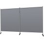 Mampara de oficina VEVOR de 360 cm de ancho x 36 cm de profundidad x 183 cm de alto. Divisoria de oficina de 2 paneles, plegable, portátil, con tela opaca, color gris, ideal para habitaciones, oficinas, restaurantes.