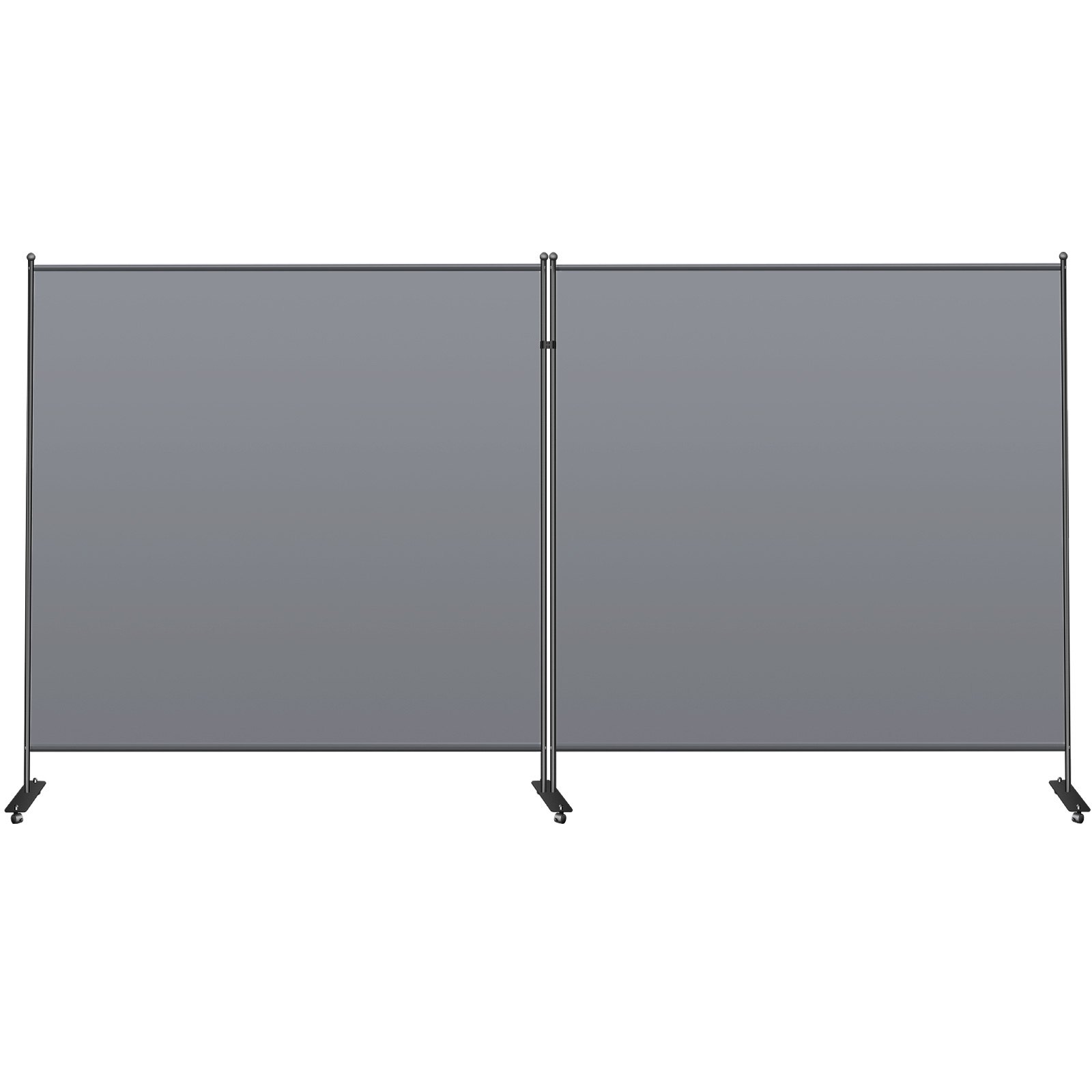 VEVOR Office Partition 142\" W x 14\" D x 72\" H Room Divider Wall 2-Panel Office Divider Folding Portable Office Walls Dividers with Non-See-Through Fabric Room Partition Gray for Room Office Restaur