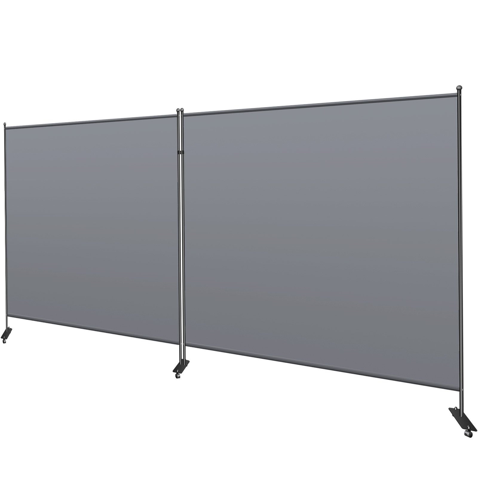 VEVOR Office Partition 142\" W x 14\" D x 72\" H Room Divider Wall 2-Panel Office Divider Folding Portable Office Walls Dividers with Non-See-Through Fabric Room Partition Gray for Room Office Restaur