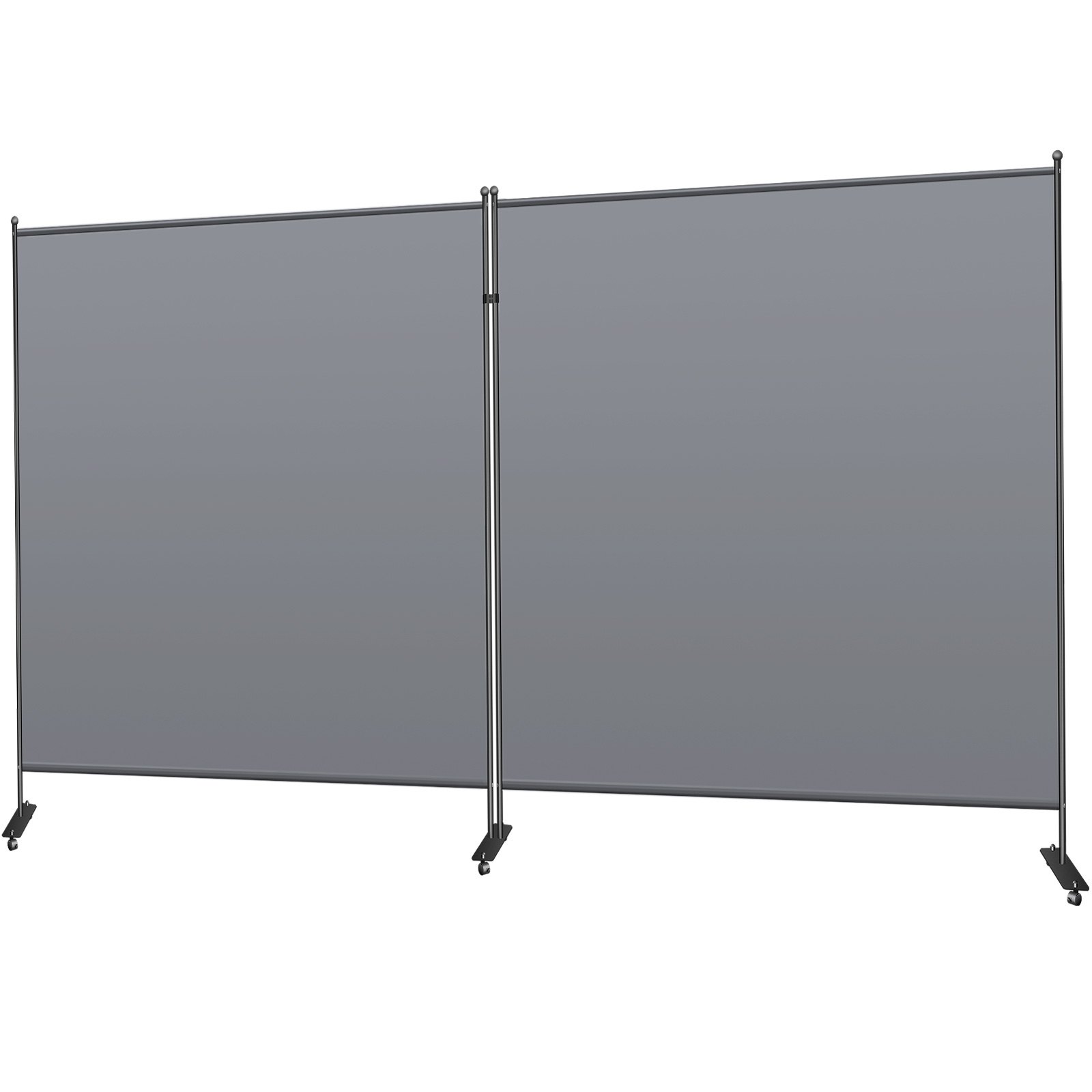 VEVOR Office Partition 142\" W x 14\" D x 72\" H Room Divider Wall 2-Panel Office Divider Folding Portable Office Walls Dividers with Non-See-Through Fabric Room Partition Gray for Room Office Restaur