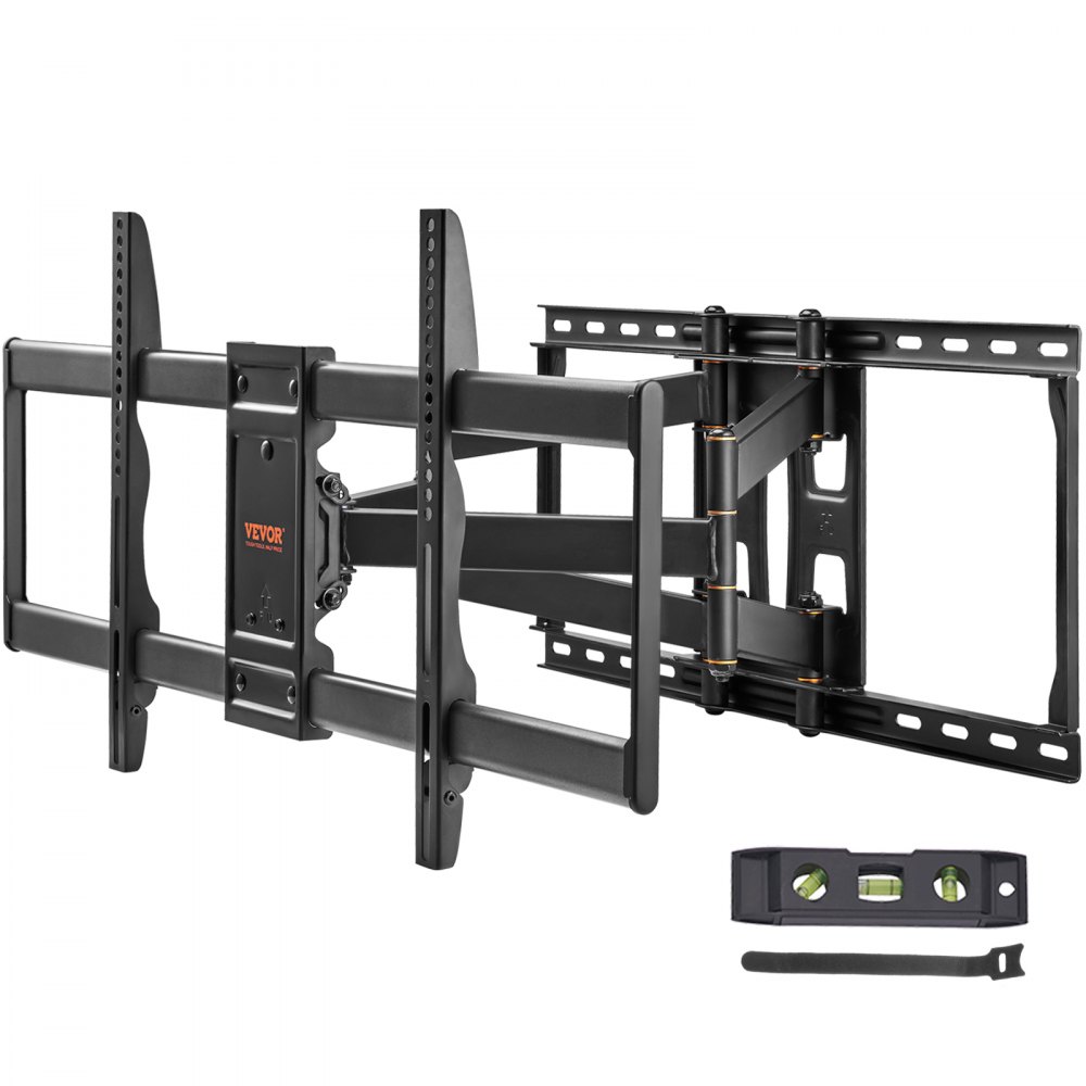 VEVOR Full Motion tv-beslag passer til de fleste 37-90 tommer tv'er, drejelig tilt vandret justering tv-vægbeslag med 4 ledarme, maks. VESA 600x400 mm, kan holde op til 165 lbs