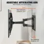 VEVOR Full Motion TV Mount Fits for Most 37-90 inch TVs, Swivel Tilt Horizontal Adjustment TV Wall Mount Bracket with 4 Articulating Arms, Max VESA 600x400mm, Holds up to 165 lbs