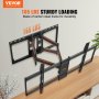 VEVOR Full Motion TV Mount Fits for Most 37-90 inch TVs, Swivel Tilt Horizontal Adjustment TV Wall Mount Bracket with 4 Articulating Arms, Max VESA 600x400mm, Holds up to 165 lbs