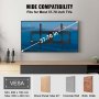 Suporte de parede universal para TV VEVOR, suporte de TV de baixo perfil adequado para a maioria das TVs de 37 a 70 polegadas, suportes de TV inclinados para montagem em parede, Max VESA 600x400mm, suporta até 132 libras