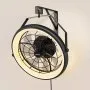 VEVOR Wall Mounted Fan with Lights, 22 inch Wall Mount Fan with Remote, 6 Speeds Plug in Wall Fan, Reversible, Dimmable 3-color Lighting, Timer, 360°Adjustable Tilt for Workshop, Patio, Home