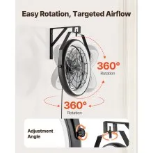 22 Inch Wall Mounted Fan with Light Remote 6 Speed for Patio Workshop