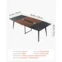 VEVOR Conference Table, 2400 mm Boat Shaped Office Meeting Table for 10 Person, Modern Large Boat Meeting Desk with Metal Legs, for Office, Boardroom, Conference Room, Easy Assembly, Black & Brown