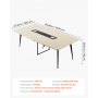 VEVOR Conference Table, 8 ft Boat Shaped Office Meeting Table with Charge Station for 10 Person, Modern Boat Seminar Meeting Desk with Metal Legs for Office, Boardroom, Conference Room, Easy Assembly