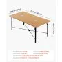 VEVOR Conference Table, 1800 mm Office Meeting Table for 6-8 Person, Modern Rectangle Seminar Desk with Metal Legs, Meeting Desk Ideal for Office, Boardroom, Conference Room, Easy Assembly, Brown