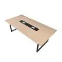 VEVOR Conference Table, 2400 mm Office Meeting Table for 10 Person, Modern Rectangle Seminar Desk with Metal Legs, Large Meeting Desk Ideal for Office, Boardroom, Conference Room, Easy Assembly, Brown