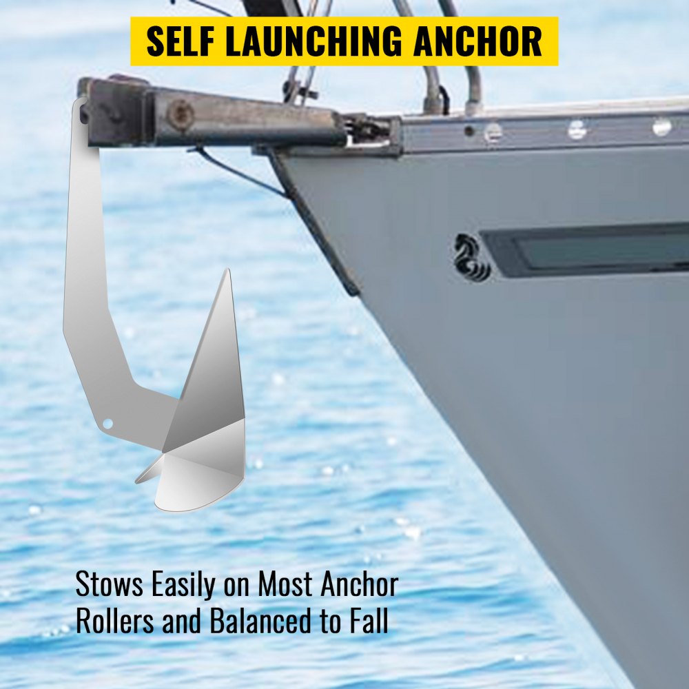 VEVOR Delta Boat Anchor Plow Anchor 14lb 6.3 kg Galvanized Anchor for Small Boat