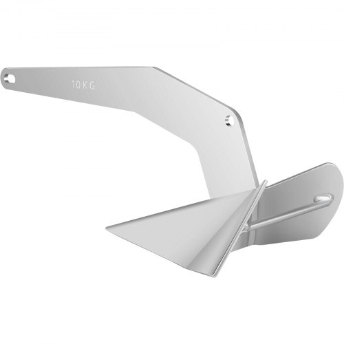 VEVOR Delta Type Boat Anchor 22 lb 10 kg Delta Anchor, Galvanized Steel Boat Anchor, Triangle Plow Anchor Boat Marine Anchor, Heavy Duty Plow Anchor for Boat Mooring on The Beach, Boats from 20'-33'