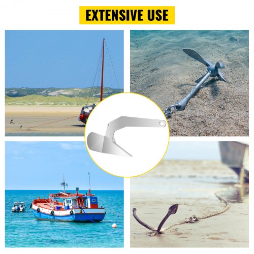 VEVOR Delta Type Boat Anchor 22 lb 10 kg Delta Anchor, Galvanized Steel Boat Anchor, Triangle Plow Anchor Boat Marine Anchor, Heavy Duty Plow Anchor for Boat Mooring on The Beach, Boats from 20'-33'