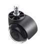 black VEVOR office chair wheels with transparent edges on a white background.