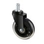 black steel stem and black wheel for VEVOR office chair wheels, featuring clear polyurethane tread.