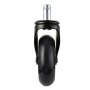 black VEVOR office chair wheel with a metallic stem, front view against a white background.