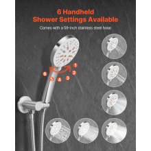 Shower Faucet Set 10" Round Rain Shower Head and Hand Set Brushed Nickel