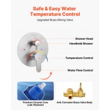 Shower Faucet Set 10" Round Rain Shower Head and Hand Set Brushed Nickel