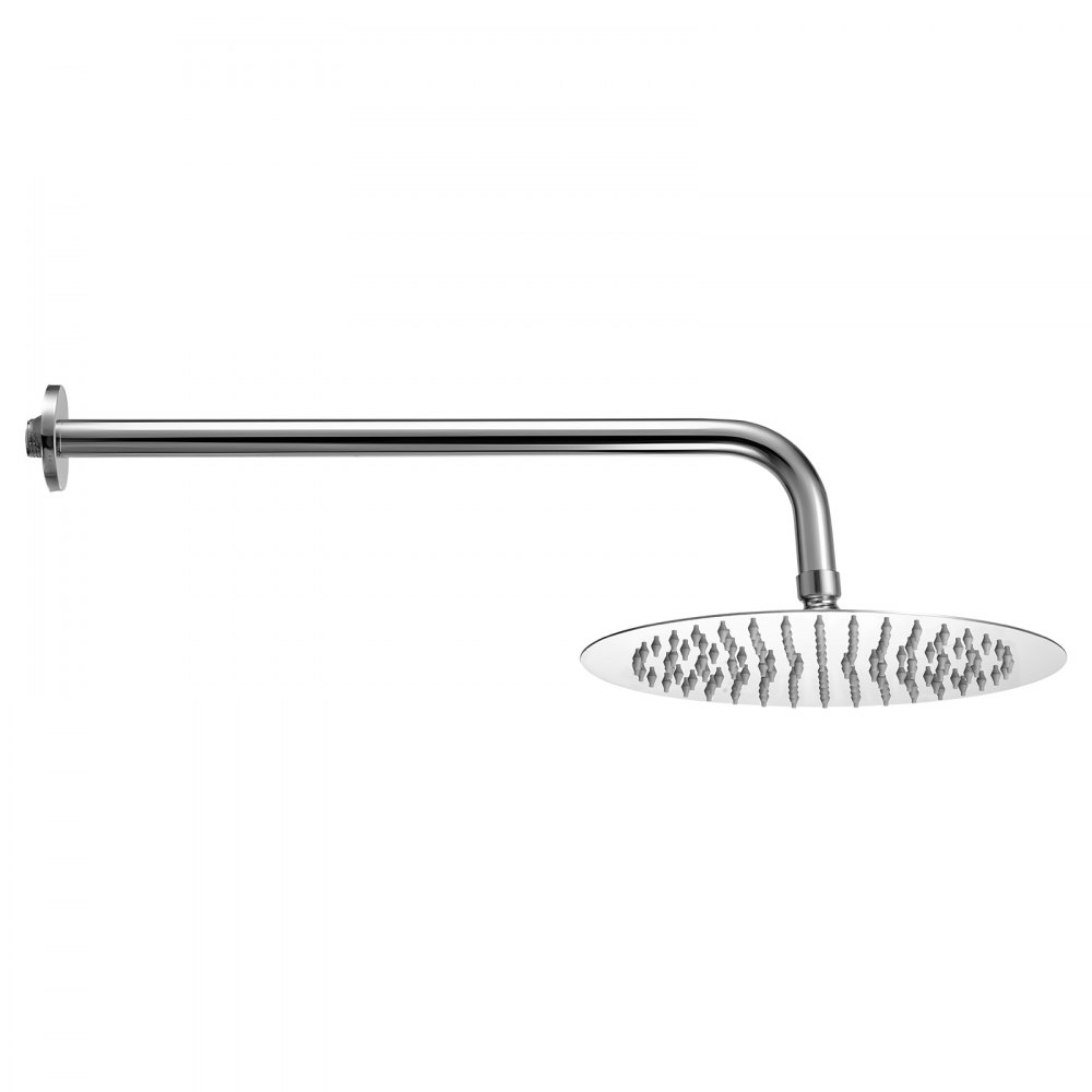 VEVOR Shower Faucet Set, Rainfall Bathroom Shower System with 10-Inch (25.4cm) Round Rain Shower Head and Handheld Spray, Wall Mounted Bath Fixtures with Brass Valve and Trim Kit, Silver Chrome