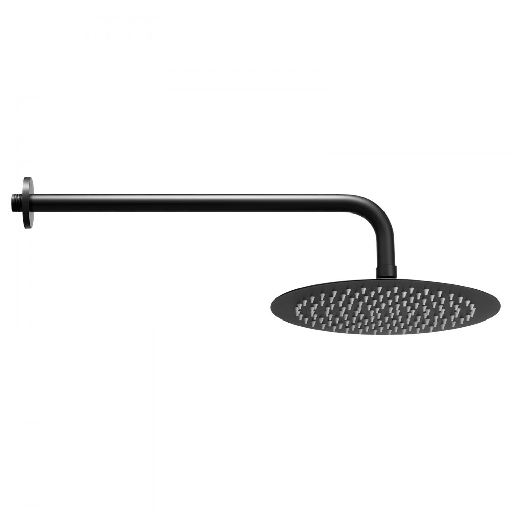 VEVOR Shower Faucet Set, Rainfall Bathroom Shower System with 10-Inch (25.4cm) Round Rain Shower Head and Handheld Spray, Wall Mounted Bath Fixtures with Brass Valve and Trim Kit, Matte Black