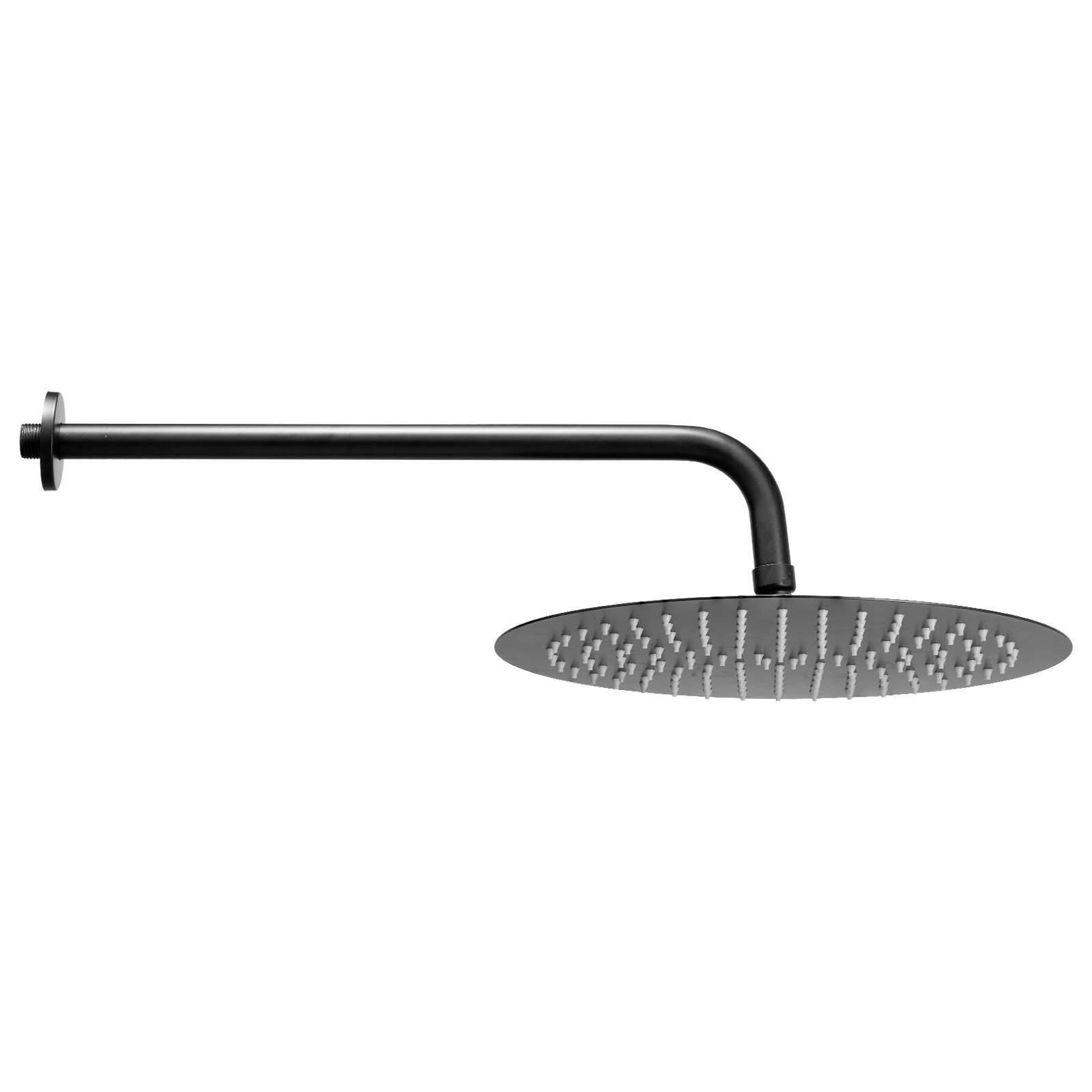 VEVOR Shower Faucet Set, Rainfall Bathroom Shower System with 12-Inch (30.5cm) Round Rain Shower Head and Handheld Spray, Wall Mounted Bath Fixtures with Brass Valve and Trim Kit, Matte Black