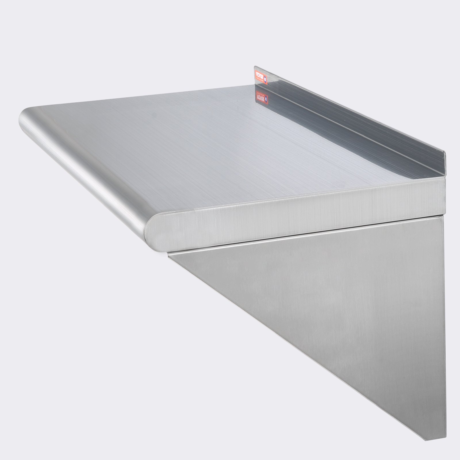VEVOR 12" x 24" Stainless Steel Shelf, Wall Mounted Floating Shelving with Brackets, 230 lbs Load Capacity Commercial Shelves, Heavy Duty Storage Rack for Restaurant, Kitchen, Bar, Home, and Hotel