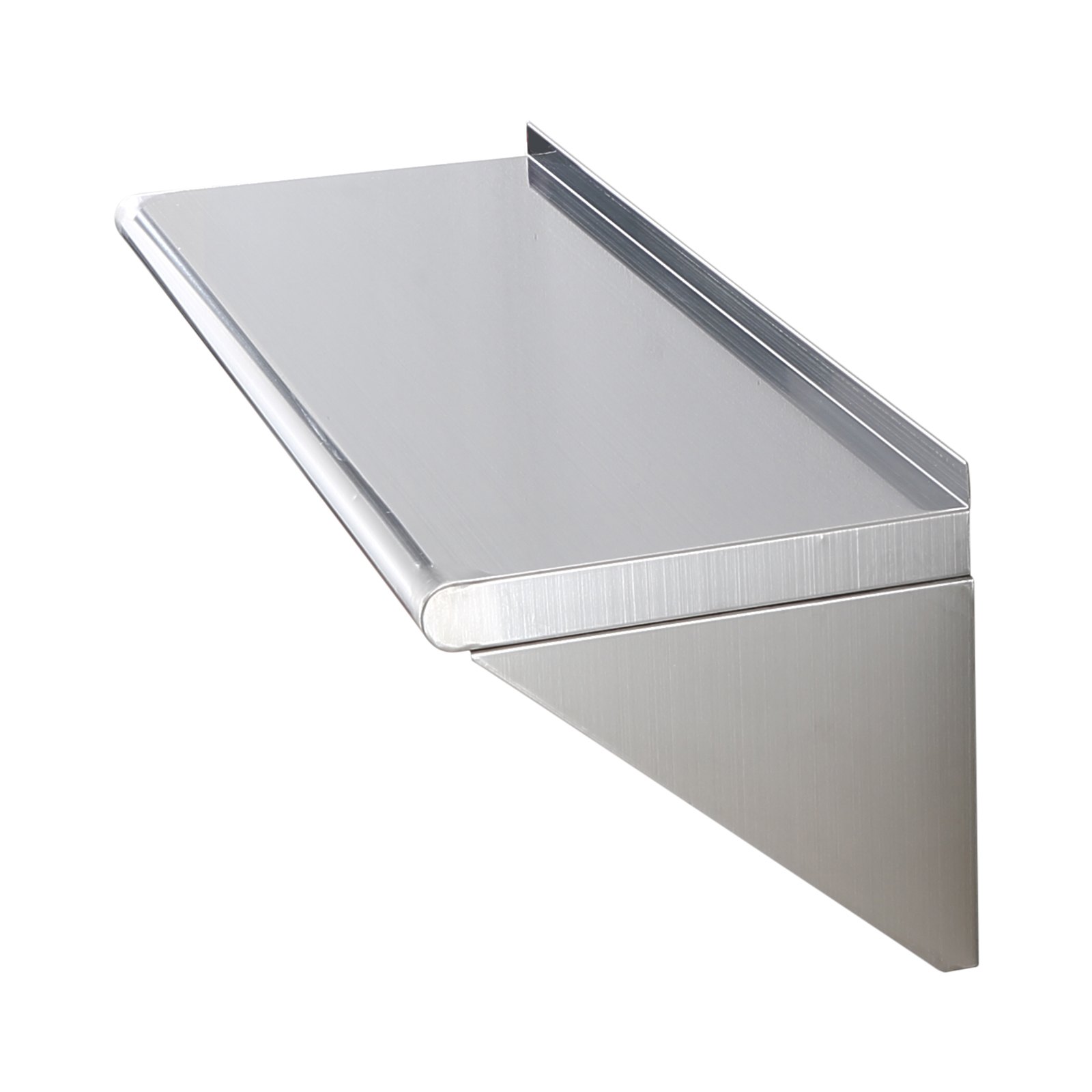 VEVOR stainless steel shelf with a sleek, wall-mounted design and rounded edges.