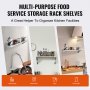 VEVOR 12" x 48" Stainless Steel Shelf, Wall Mounted Floating Shelving with Brackets, 280 lbs Load Capacity Commercial Shelves, Heavy Duty Storage Rack for Restaurant, Kitchen, Bar, Home, and Hotel