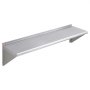 VEVOR 12" x 48" Stainless Steel Shelf, Wall Mounted Floating Shelving with Brackets, 280 lbs Load Capacity Commercial Shelves, Heavy Duty Storage Rack for Restaurant, Kitchen, Bar, Home, and Hotel