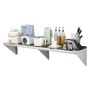 VEVOR 12" x 60" Stainless Steel Shelf, Wall Mounted Floating Shelving with Brackets, 315 lbs Load Capacity Commercial Shelves, Heavy Duty Storage Rack for Restaurant, Kitchen, Bar, Home, and Hotel