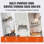 VEVOR 14" x 48" Stainless Steel Shelf, Wall Mounted Floating Shelving with Brackets, 350 lbs Load Capacity Commercial Shelves, Heavy Duty Storage Rack for Restaurant, Kitchen, Bar, Home, and Hotel