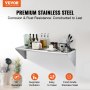 VEVOR 14" x 48" Stainless Steel Shelf, Wall Mounted Floating Shelving with Brackets, 350 lbs Load Capacity Commercial Shelves, Heavy Duty Storage Rack for Restaurant, Kitchen, Bar, Home, and Hotel