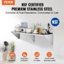 VEVOR 14" x 60" Stainless Steel Shelf, Wall Mounted Floating Shelving with Brackets, 400 lbs Load Capacity Commercial Shelves, Heavy Duty Storage Rack for Restaurant, Kitchen, Bar, Home, and Hotel