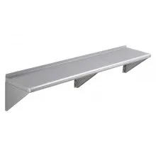 VEVOR 35.6 x 152.4 cm Stainless Steel Shelf, Wall Mounted Floating Shelving with Brackets, 181.4 kg Load Capacity Commercial Shelves, Heavy Duty Storage Rack for Restaurant, Kitchen, Bar, Home, and Hotel