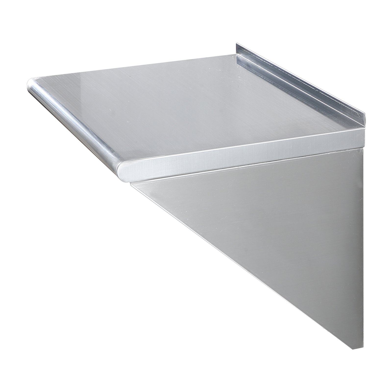 VEVOR 45.7 x 61 cm Stainless Steel Shelf, Wall Mounted Floating Shelving with Brackets, 136.1 kg Load Capacity Commercial Shelves, Heavy Duty Storage Rack for Restaurant, Kitchen, Bar, Home, and Hotel