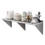 VEVOR 18" x 60" Stainless Steel Shelf, Wall Mounted Floating Shelving with Brackets, 450 lbs Load Capacity Commercial Shelves, Heavy Duty Storage Rack for Restaurant, Kitchen, Bar, Home, and Hotel