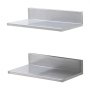 VEVOR 21.8 x 40.6 cm Stainless Steel Shelf, Wall Mounted Floating Shelving with Backsplash, 20 kg Load Capacity Commercial Shelves, Heavy Duty Storage Rack for Restaurant, Kitchen, Bar, Home, and Hotel