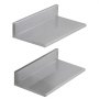 VEVOR 21.8 x 40.6 cm Stainless Steel Shelf, Wall Mounted Floating Shelving with Backsplash, 20 kg Load Capacity Commercial Shelves, Heavy Duty Storage Rack for Restaurant, Kitchen, Bar, Home, and Hotel