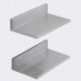 VEVOR 21.8 x 40.6 cm Stainless Steel Shelf, Wall Mounted Floating Shelving with Backsplash, 20 kg Load Capacity Commercial Shelves, Heavy Duty Storage Rack for Restaurant, Kitchen, Bar, Home, and Hotel