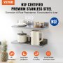 VEVOR 8.6" x 24" Stainless Steel Shelf, Wall Mounted Floating Shelving with Backsplash, 44 lbs Load Capacity Commercial Shelves, Heavy Duty Storage Rack for Restaurant, Kitchen, Bar, Home, and Hotel (2 Packs)
