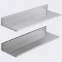 two VEVOR stainless steel shelves with a sleek, brushed metallic finish, displayed against a white background.